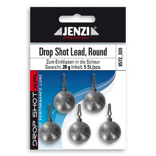 Jenzi Drop-Shot Blei Ball round mit Spezial-Wirbel. Anzahl 5 20,0 g
