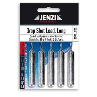 Jenzi Drop-Shot Blei long mit Spezial-Wirbel. SB-Verpackt. Anzahl 5 20,0 g