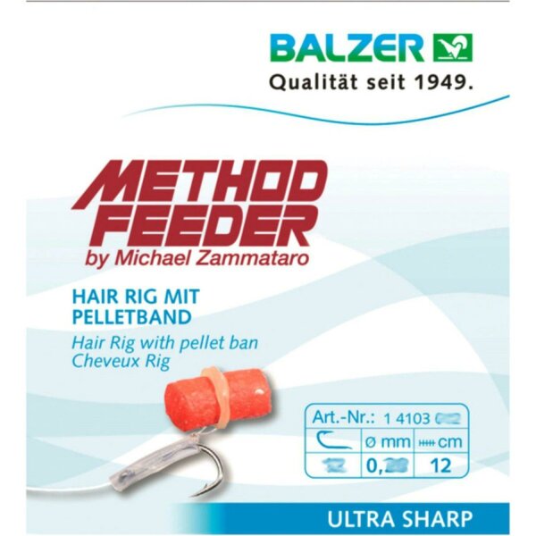 Balzer Method Feeder Hair Rig Mit Pelletband #16