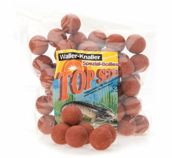 Top Secret Waller Knaller Boilies Blut/Leber 1kg sinking 30mm