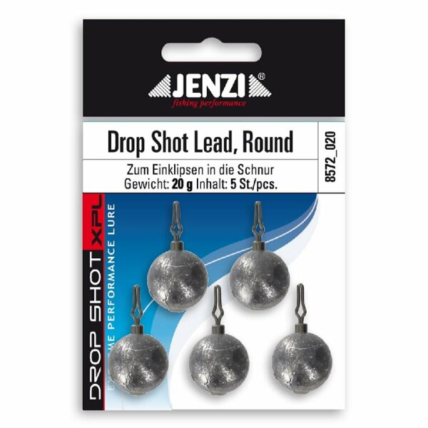 Jenzi Drop-Shot Blei Ball round mit Spezial-Wirbel. Anzahl 8 5,0 g